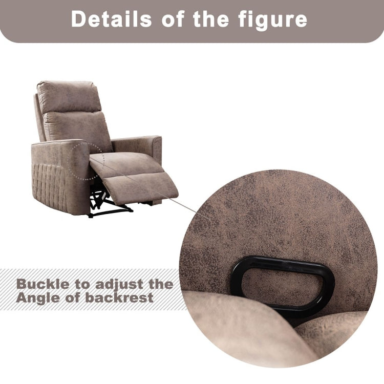 [US Warehouse] Family Manual Soft Cloth Recliner, Size: 33x35.4x41 inch