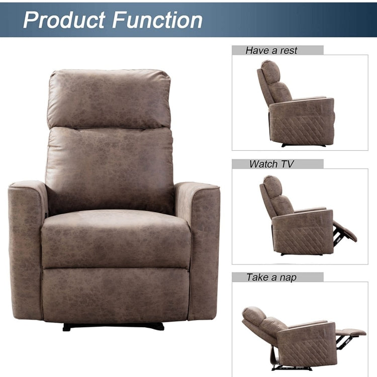 [US Warehouse] Family Manual Soft Cloth Recliner, Size: 33x35.4x41 inch