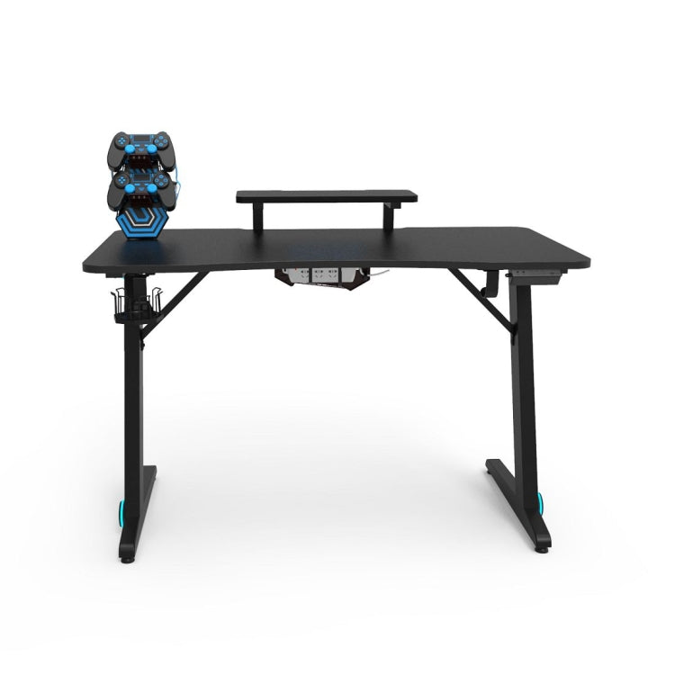 [US Warehouse] Z-shaped Game Table with Monitor Stand & RGB Light & Cup Holder & Headphone Hook & Plug board Holder, Size: 47.24x23.62x30 inch