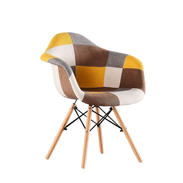 [US Warehouse] 2 PCS Simple Retro Handmade Stitching Fabric Lounge Chair, Size: 23.62x24.8x32.28 inch