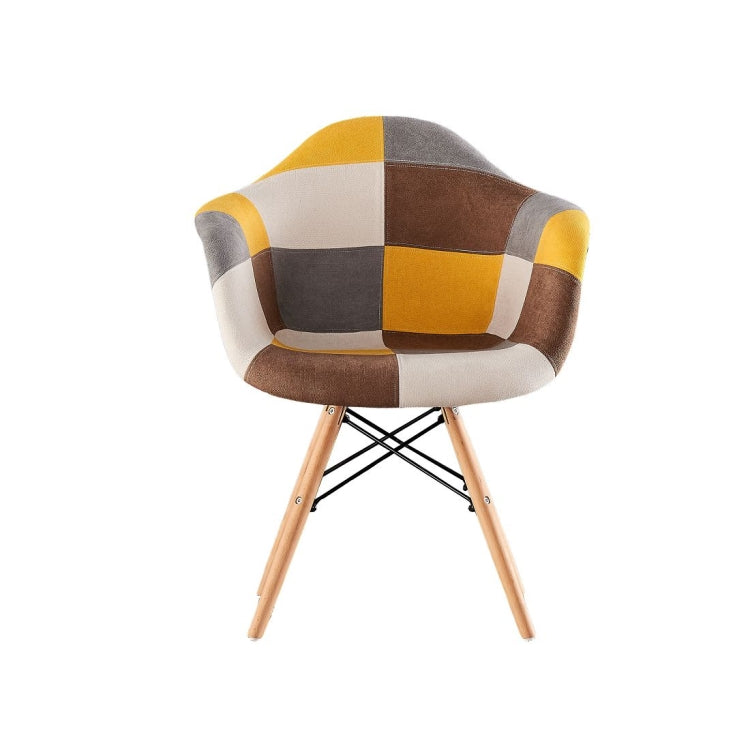 [US Warehouse] 2 PCS Simple Retro Handmade Stitching Fabric Lounge Chair, Size: 23.62x24.8x32.28 inch
