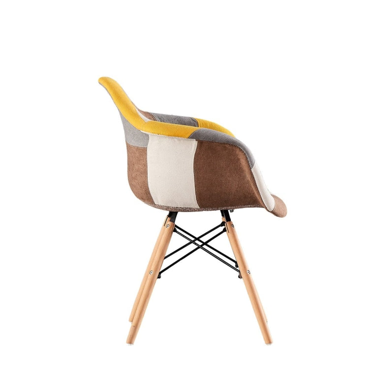 [US Warehouse] 2 PCS Simple Retro Handmade Stitching Fabric Lounge Chair, Size: 23.62x24.8x32.28 inch