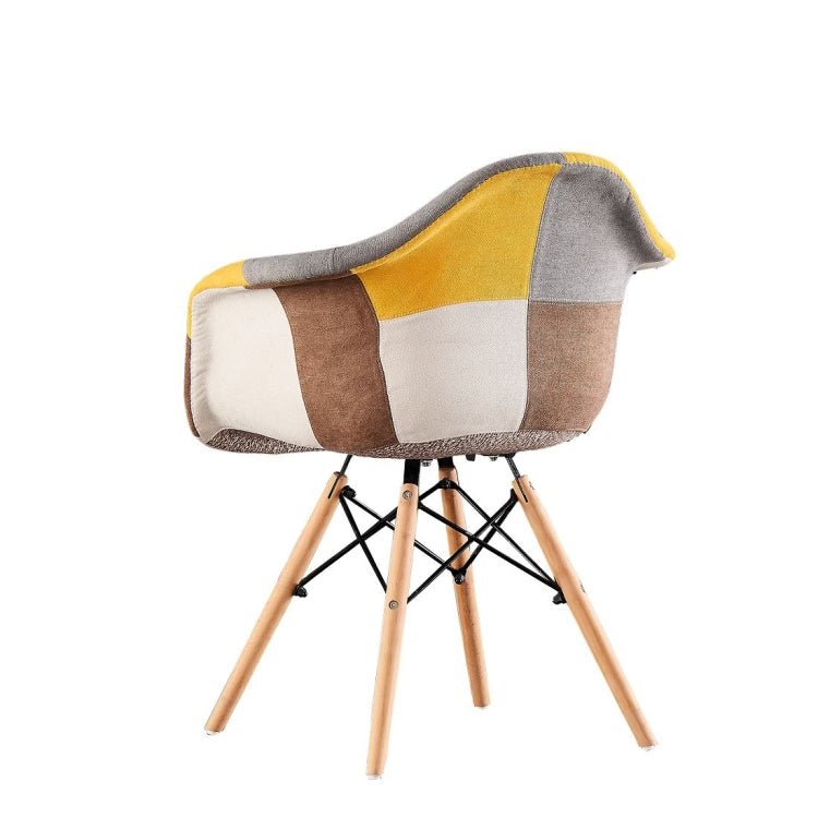 [US Warehouse] 2 PCS Simple Retro Handmade Stitching Fabric Lounge Chair, Size: 23.62x24.8x32.28 inch