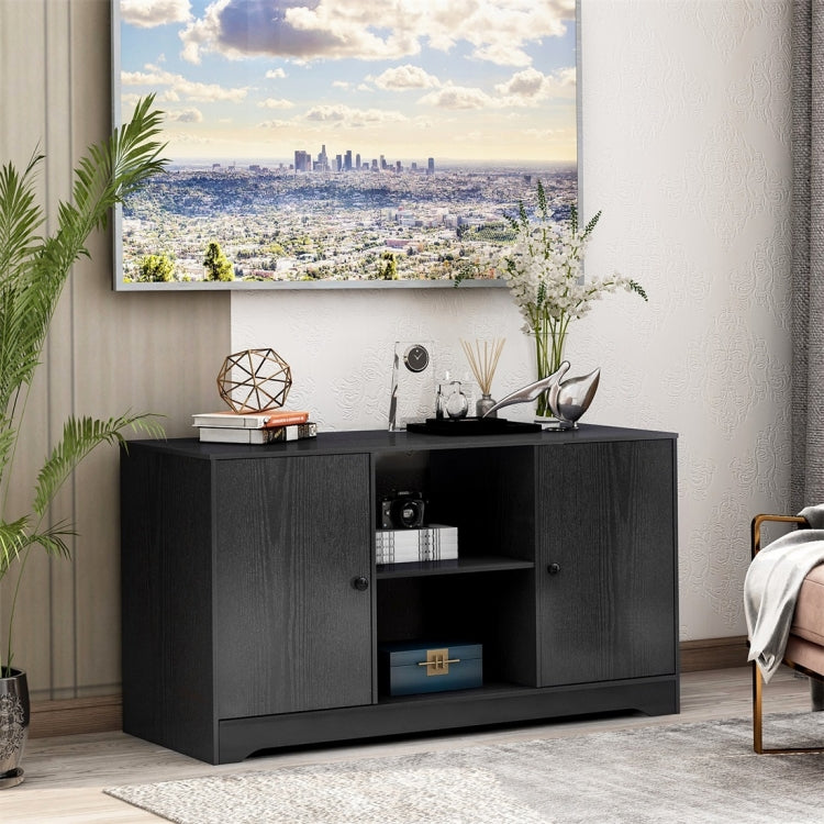 [UK Warehouse] 43 inch TV Storage Cabinet TV Table with 2 Doors and Shelves (Black)