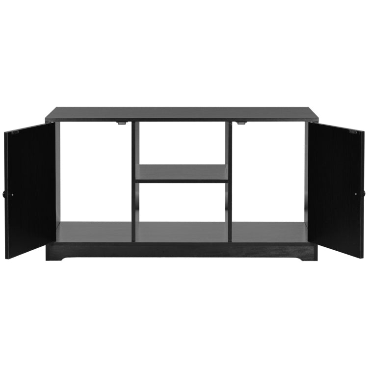 [UK Warehouse] 43 inch TV Storage Cabinet TV Table with 2 Doors and Shelves (Black)