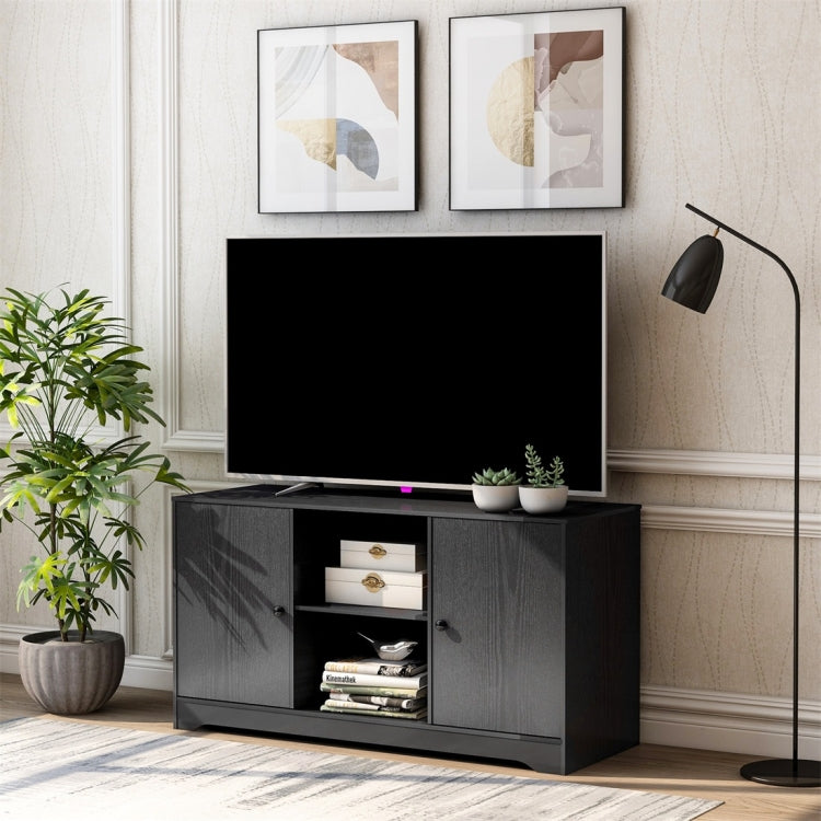 [UK Warehouse] 43 inch TV Storage Cabinet TV Table with 2 Doors and Shelves (Black)