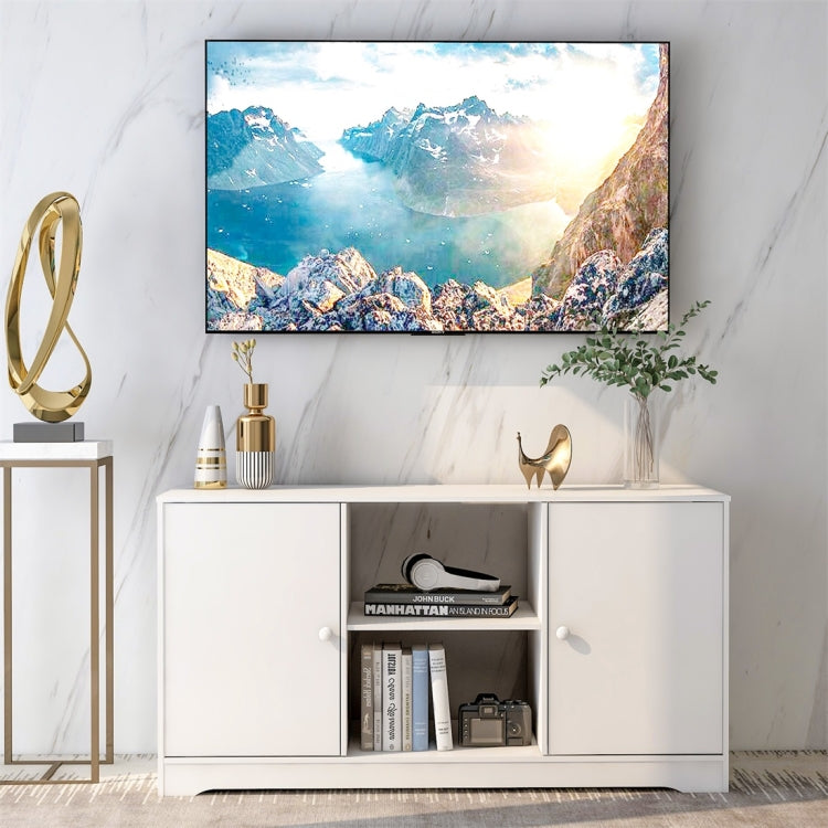 [UK Warehouse] 43 inch TV Storage Cabinet TV Table with 2 Doors and Shelves (White)