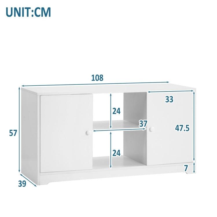 [UK Warehouse] 43 inch TV Storage Cabinet TV Table with 2 Doors and Shelves (White)
