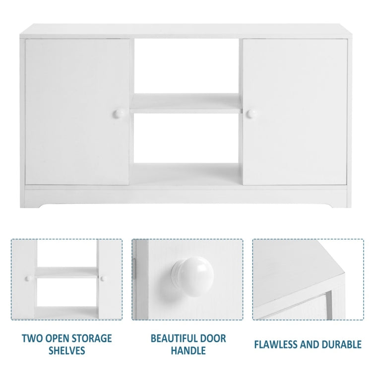 [UK Warehouse] 43 inch TV Storage Cabinet TV Table with 2 Doors and Shelves (White)
