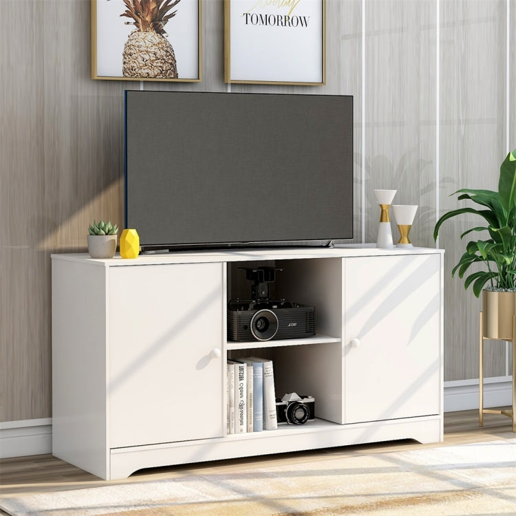 [UK Warehouse] 43 inch TV Storage Cabinet TV Table with 2 Doors and Shelves (White)