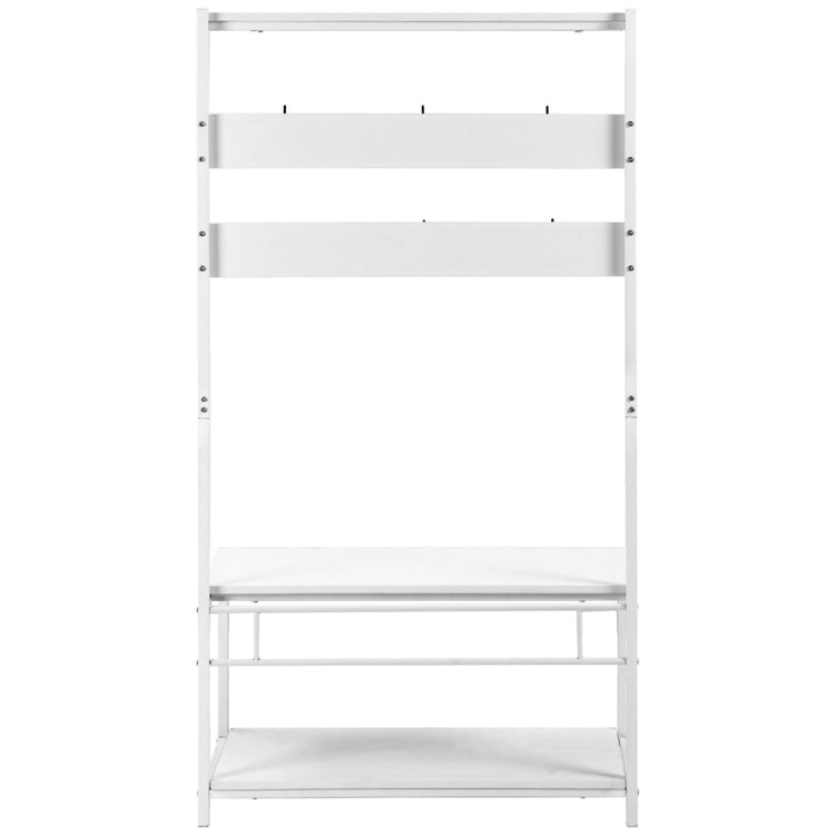 [UK Warehouse] Movable Hook Height Standing Coat Rack Shoe Rack, Length: 150cm (White)