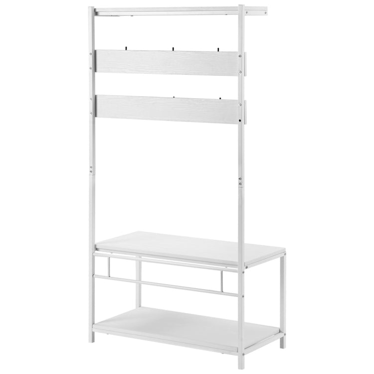 [UK Warehouse] Movable Hook Height Standing Coat Rack Shoe Rack, Length: 150cm (White)