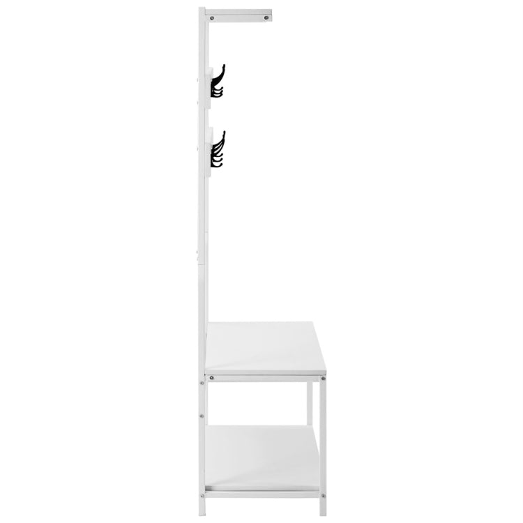 [UK Warehouse] Movable Hook Height Standing Coat Rack Shoe Rack, Length: 150cm (White)