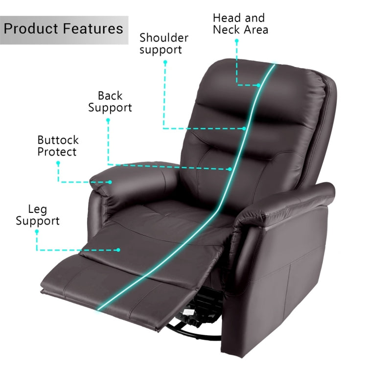 [UK Warehouse] Home Theater Leather Sofa Recliner 360 Degree Swivel Armchair (Brown)