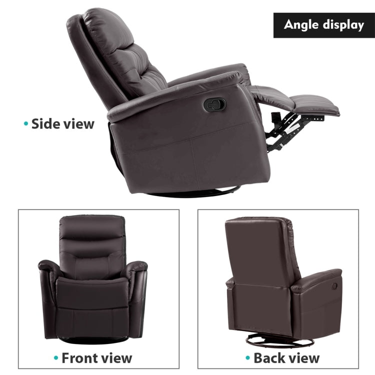 [UK Warehouse] Home Theater Leather Sofa Recliner 360 Degree Swivel Armchair (Brown)