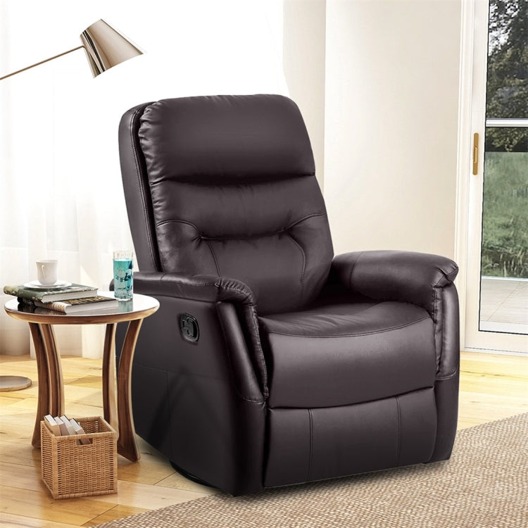 [UK Warehouse] Home Theater Leather Sofa Recliner 360 Degree Swivel Armchair (Brown)