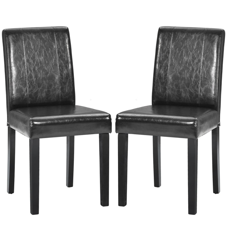 [UK Warehouse] 2 PCS/Set Home Dining Restaurant Chairs with Artificial Wood Legs and High Chairs (Black)