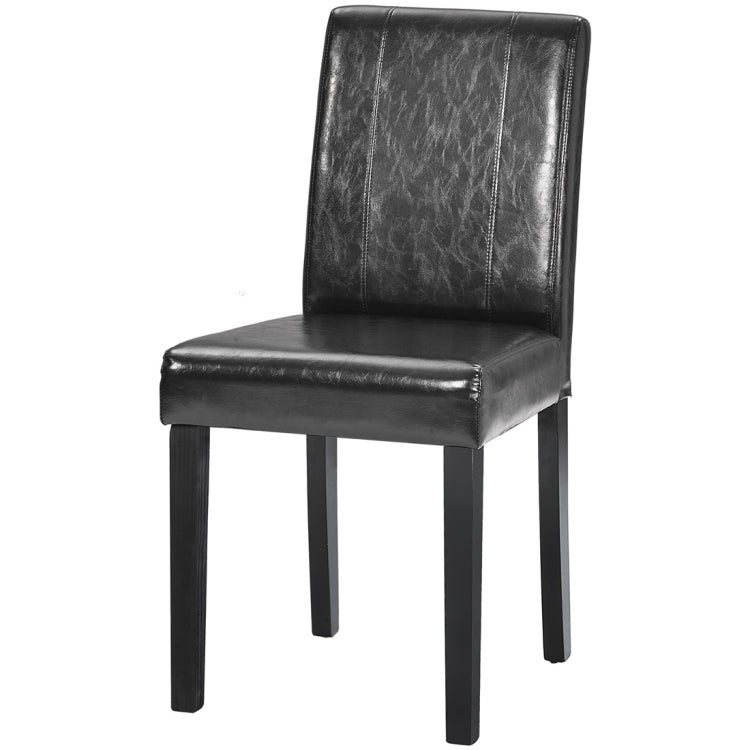 [UK Warehouse] 2 PCS/Set Home Dining Restaurant Chairs with Artificial Wood Legs and High Chairs (Black)