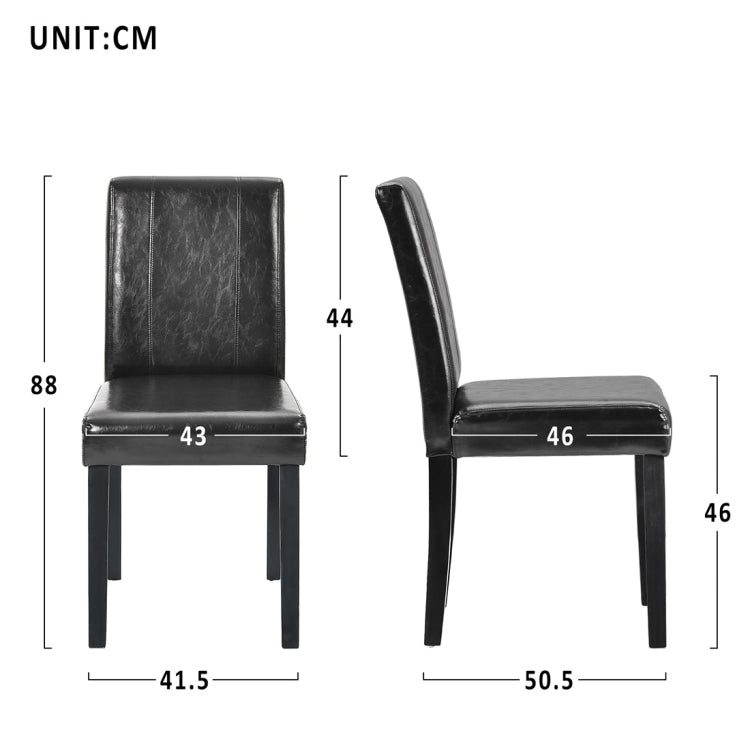 [UK Warehouse] 2 PCS/Set Home Dining Restaurant Chairs with Artificial Wood Legs and High Chairs (Black)