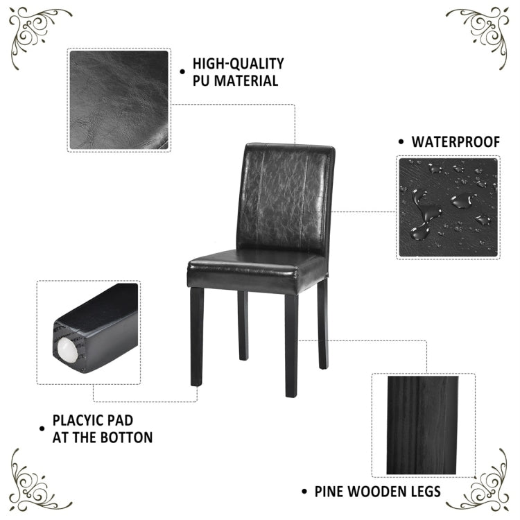 [UK Warehouse] 2 PCS/Set Home Dining Restaurant Chairs with Artificial Wood Legs and High Chairs (Black)