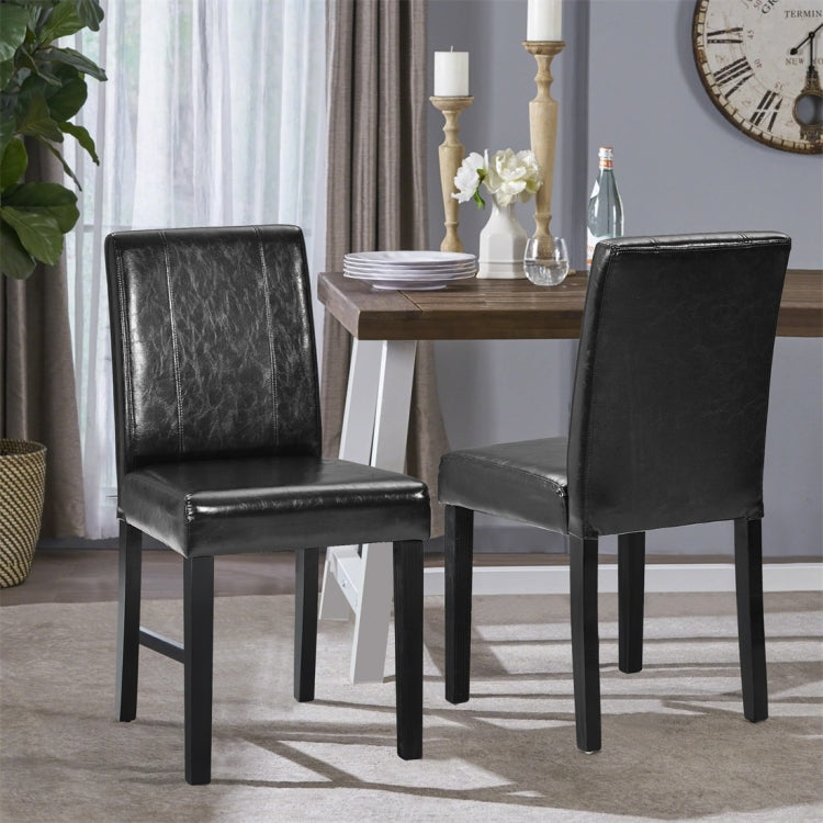 [UK Warehouse] 2 PCS/Set Home Dining Restaurant Chairs with Artificial Wood Legs and High Chairs (Black)