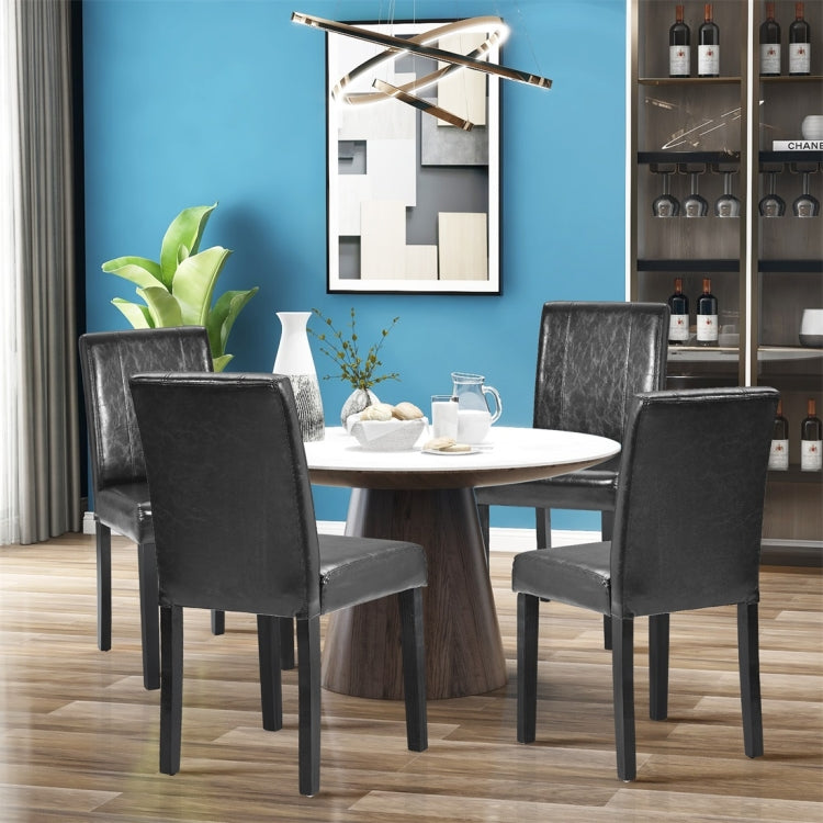 [UK Warehouse] 2 PCS/Set Home Dining Restaurant Chairs with Artificial Wood Legs and High Chairs (Black)