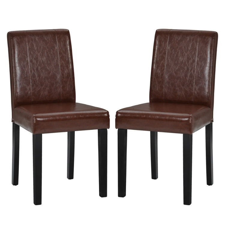 [UK Warehouse] 2 PCS/Set Home Dining Restaurant Chairs with Artificial Wood Legs and High Chairs (Brown)