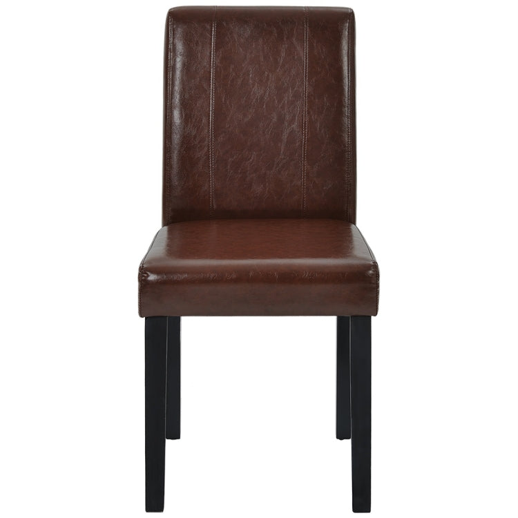 [UK Warehouse] 2 PCS/Set Home Dining Restaurant Chairs with Artificial Wood Legs and High Chairs (Brown)