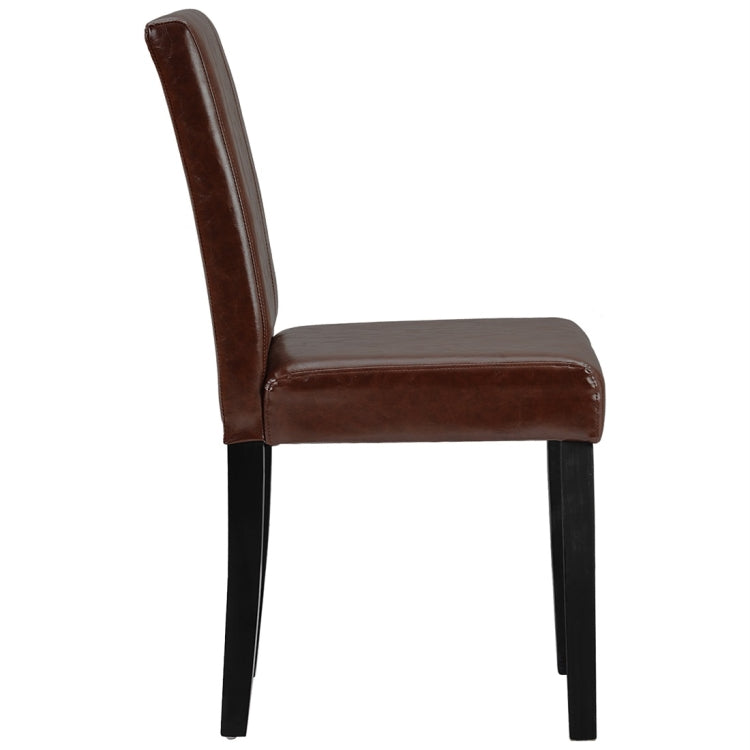 [UK Warehouse] 2 PCS/Set Home Dining Restaurant Chairs with Artificial Wood Legs and High Chairs (Brown)