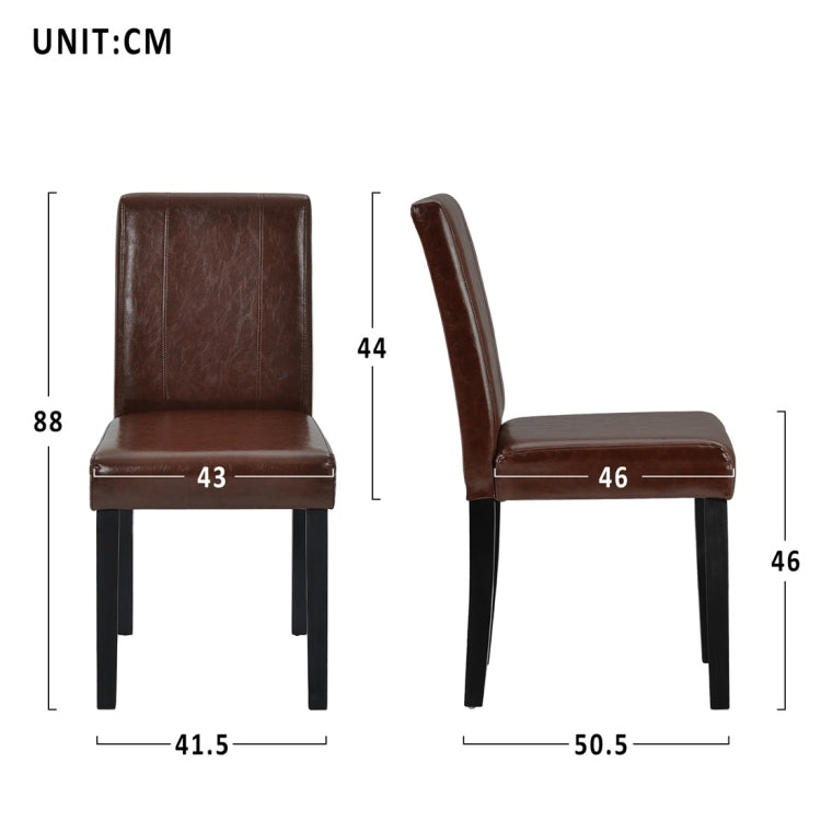 [UK Warehouse] 2 PCS/Set Home Dining Restaurant Chairs with Artificial Wood Legs and High Chairs (Brown)