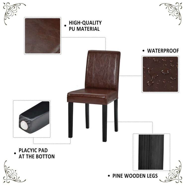 [UK Warehouse] 2 PCS/Set Home Dining Restaurant Chairs with Artificial Wood Legs and High Chairs (Brown)