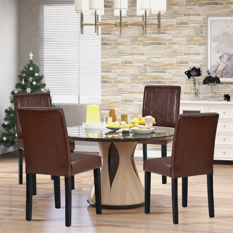 [UK Warehouse] 2 PCS/Set Home Dining Restaurant Chairs with Artificial Wood Legs and High Chairs (Brown)
