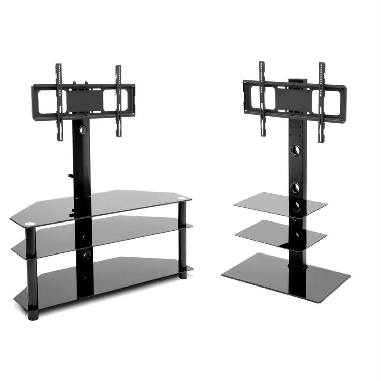 [UK Warehouse] TV Stand Unit Curved Tempered Black Glass Modern Glass Table Televisions for 32-65 inch Wide Plasma/LCD/LED/3D