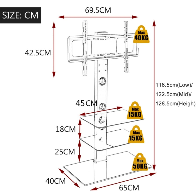 [UK Warehouse] TV Stand Unit Curved Tempered Black Glass Modern Glass Table Televisions for 32-65 inch Wide Plasma/LCD/LED/3D