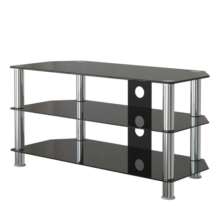 [UK Warehouse] Tempered Glass TV Stand Table Unit Curved Glass Table Televisions for 32-45 inch Plasma/LCD/LED/3D Black (100cm)