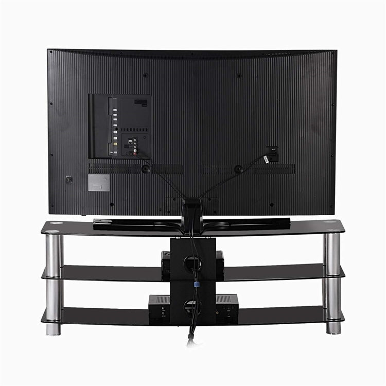 [UK Warehouse] Tempered Glass TV Stand Table Unit Curved Glass Table Televisions for 32-45 inch Plasma/LCD/LED/3D Black (100cm)