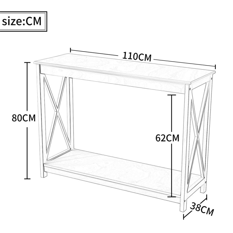 [UK Warehouse] Console Table Side End Table Shelf Storage Wooden Hall Desk for Living Room Bedroom Hallway Home (Brown)