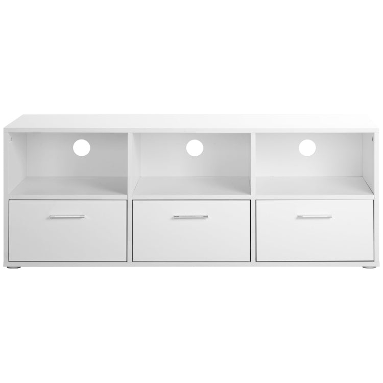 [UK Warehouse] Home Living Room Bedroom Wooden TV Table with Large Shelf and 3 Lockers