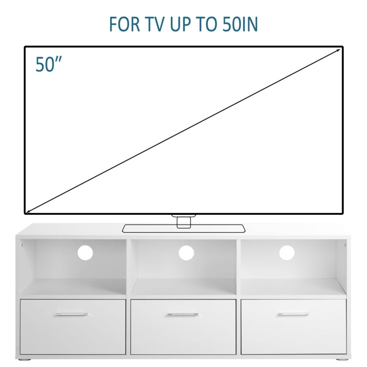 [UK Warehouse] Home Living Room Bedroom Wooden TV Table with Large Shelf and 3 Lockers