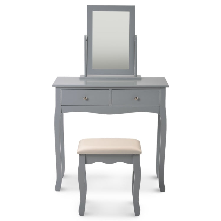 [UK Warehouse] Makeup Dressing Table Set with Mirror and Stool (Grey)