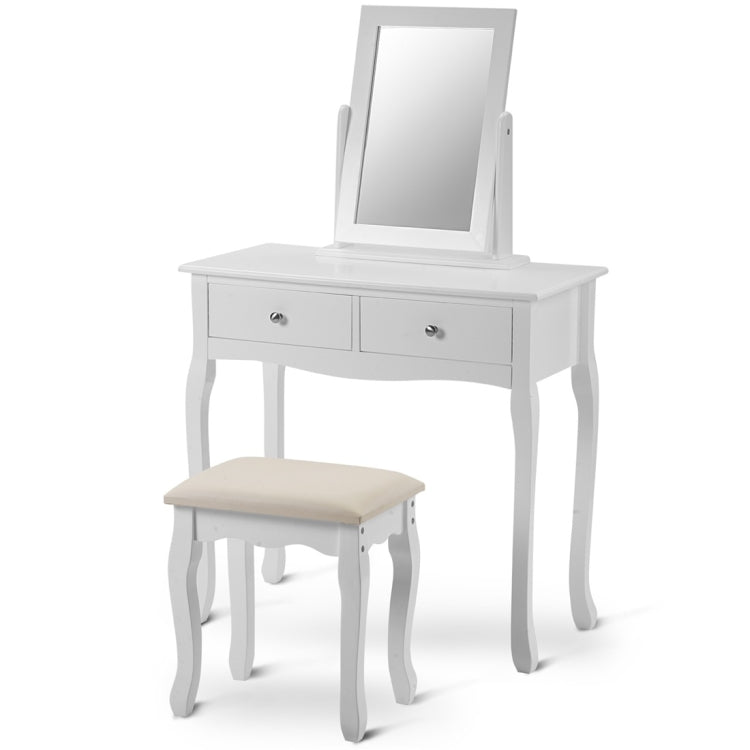[UK Warehouse] Makeup Dressing Table Set with Mirror and Stool (White)