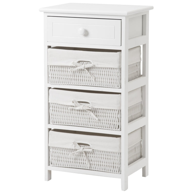 [UK Warehouse] White Storage Shelf with Basket for Bedroom Living Room Bathroomï¼ŒSizeï¼š74.5x40x30cm