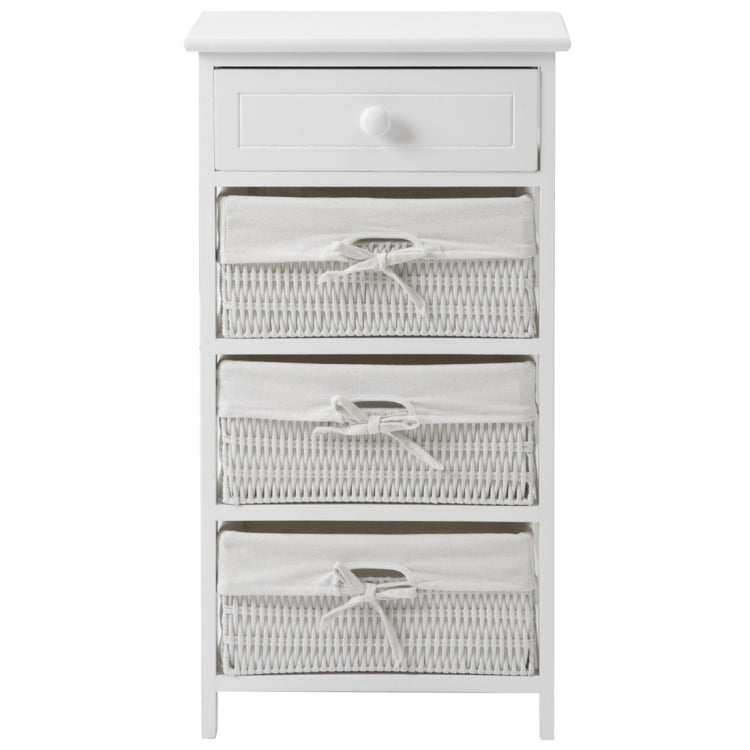 [UK Warehouse] White Storage Shelf with Basket for Bedroom Living Room Bathroomï¼ŒSizeï¼š74.5x40x30cm