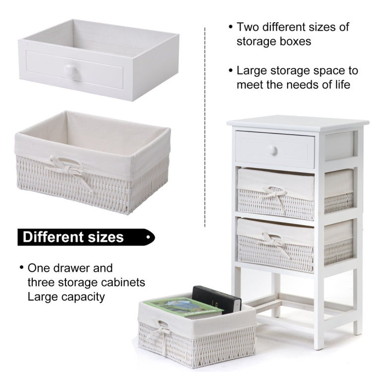 [UK Warehouse] White Storage Shelf with Basket for Bedroom Living Room Bathroomï¼ŒSizeï¼š74.5x40x30cm