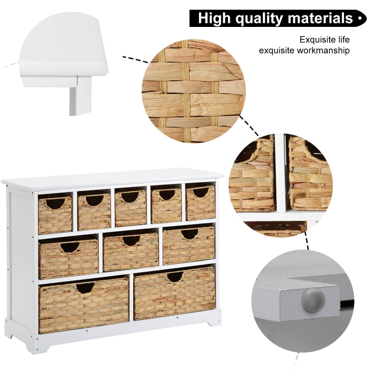 [UK Warehouse] Large Storage Chest of Drawers with 10 Drawer Baskets for Hallway Bathroom, Sizeï¼š100x73.5x36cm