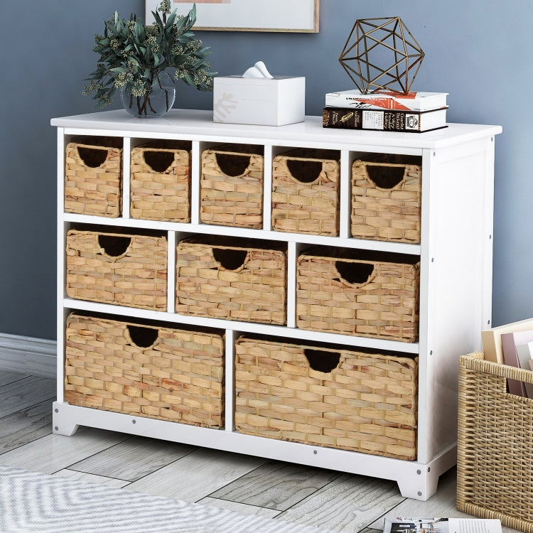 [UK Warehouse] Large Storage Chest of Drawers with 10 Drawer Baskets for Hallway Bathroom, Sizeï¼š100x73.5x36cm