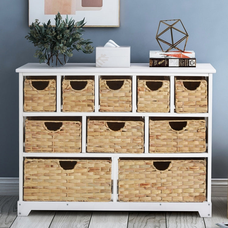[UK Warehouse] Large Storage Chest of Drawers with 10 Drawer Baskets for Hallway Bathroom, Sizeï¼š100x73.5x36cm