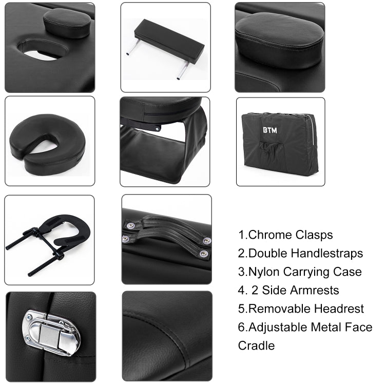 [UK Warehouse] Portable Foldable PU Massage Bed Sofa Bed(Black)