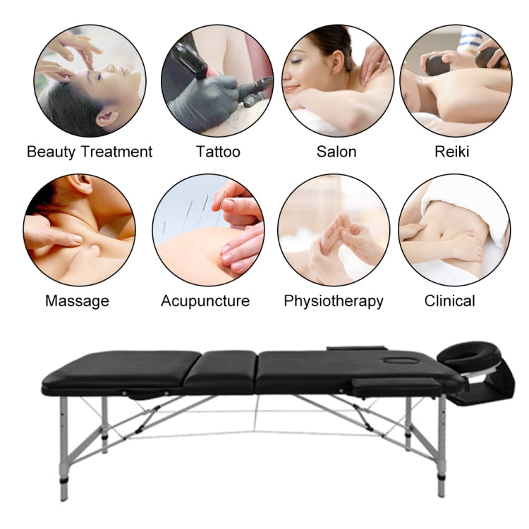 [UK Warehouse] Portable Foldable PU Massage Bed Sofa Bed(Black)