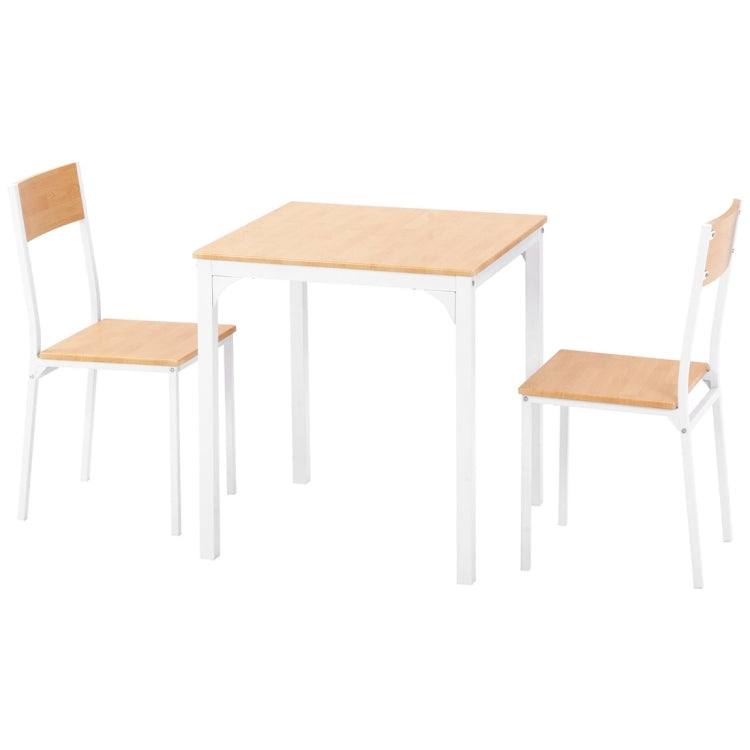 [UK Warehouse] Dining Table and 2 Chairs Wooden Steel Frame Kitchen Dining Table Set